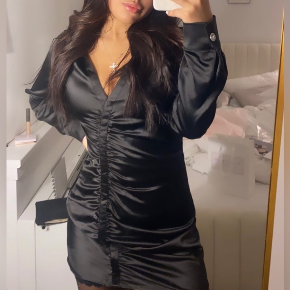 Zara Black Long sleeve dress